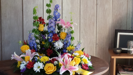 wreath for urn with lilies 
