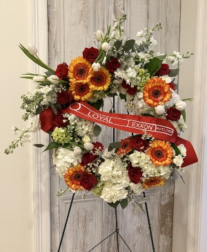 Wreath - Fresh Flowers Sympathy Wreath 18"