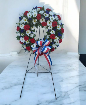 Wreath of Patriotism FS-321 Standing Fresh Flower Wreath