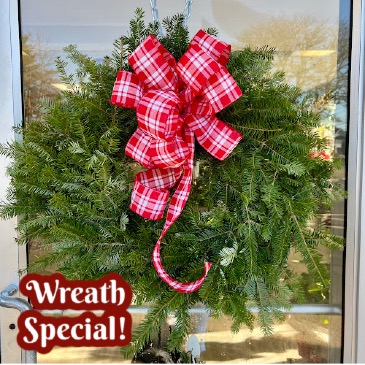 *Festive Finds Special* Wreath & Bow in Mattapoisett, MA | Blossoms Flower Shop
