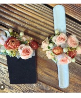 Wrist Corsage & Pocket Square Set Pick Your Colors