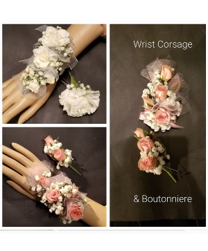 The Set Wrist Corsage & Boutonniere