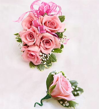 Corsage and matching boutonniere!  