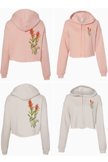 Wyoming Indian Paintbrush Crop Hoodie  in Cody, WY | BEARTOOTH FLORAL & GIFTS