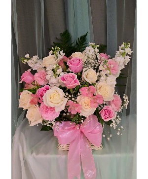 XXL Pink Princess Rose Basket Sympathy