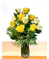 Wild Mustard Dozen Vase Arrangement 