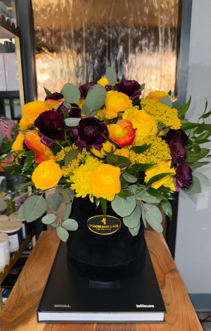 Yellow & Black Floral Box  