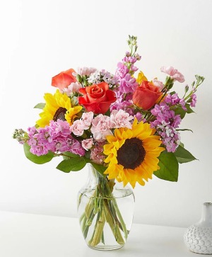 Yellow Brick Road  Colorful Roses and Sunflowers