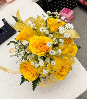 YELLOW CORSAGE  RITZ CORSAGE