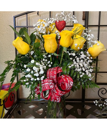 Yellow Dozen Vase