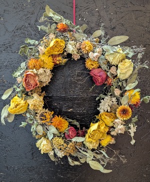 Yellow Dried Wreath 