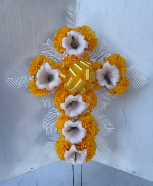 YELLOW EASTER LILY CROSS IN STORE PRICE 
