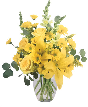 Yellow Frenzy Vase Arrangement  in Albany, NY | Ambiance Florals & Events