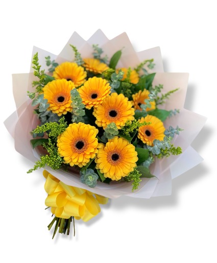 Yellow Gerbera Hand Bouquet