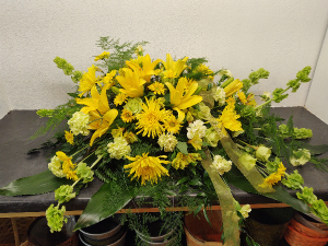 Yellow Lily  Casket Spray