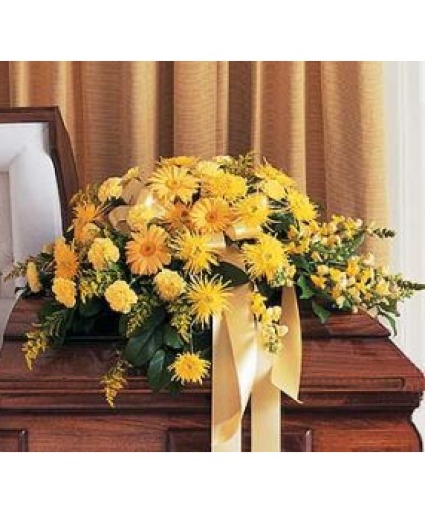 Yellow Remembrance Casket Spray