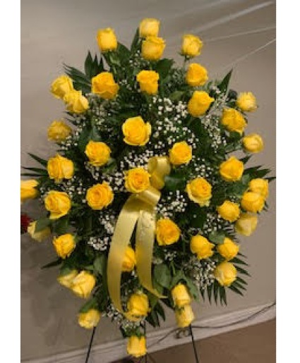 yellow rose standing spray Standing Spray