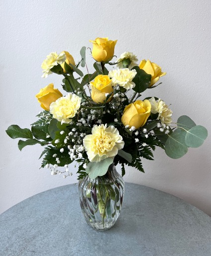 Half Dozen Rose and Carnation (Yellow) 