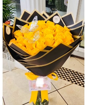 Yellow Roses Butterfly Bouquet  