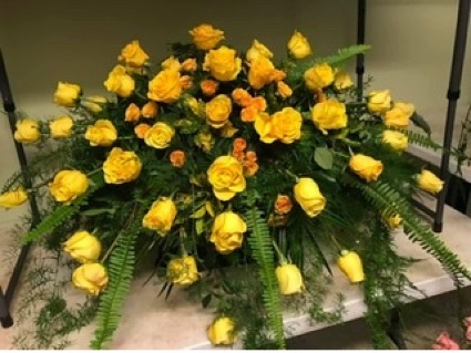Yellow Roses  Casket Spray 