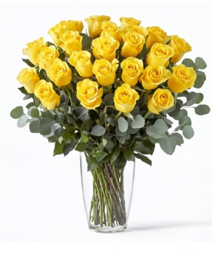  Yellow Roses in a Vase 