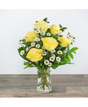 Yellow Roses with Daisies 