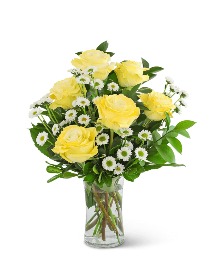 Yellow Roses Flower Arrangement