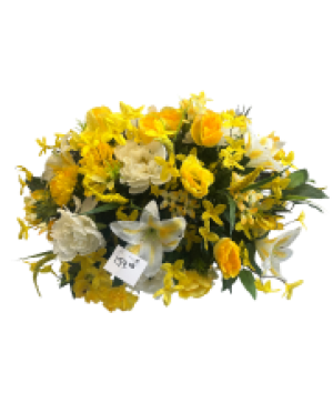 Yellow Silkl Tombstone Saddle 