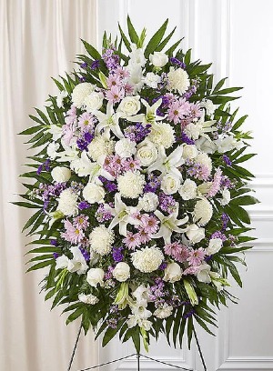 Lavender And White Funeral Standing Spray™ 