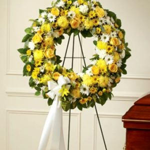 Yellow Wreath Custom Arrangement