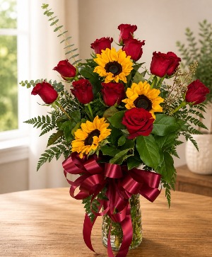 You are my Sunshine, Mom Vase of Flowers