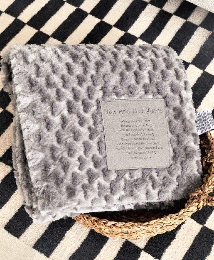You Are Not Alone Faux Fur Patch Throw