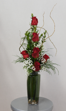 You Have My Love  Red Half Dozen Roses Vased