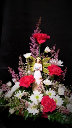Your a real angel fresh cut arrangement with an angel