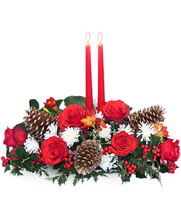 YULETIDE GLOW Centerpiece in Grass Valley, CA | FOREVER YOURS FLOWERS & GIFTS