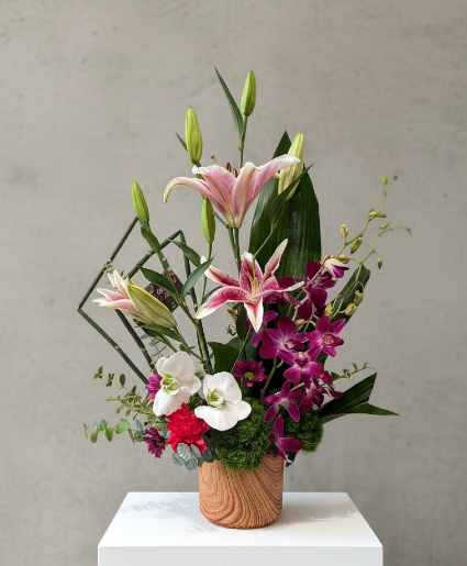 Zen Elegance Orchid & Lily Arrangement(LIMITED)