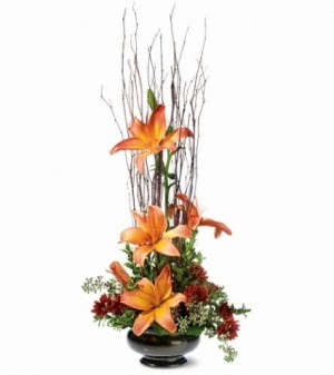 Zen Lilies Fall Arrangement
