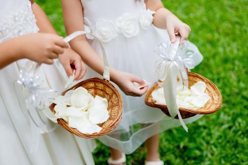 Tossing petals for guests